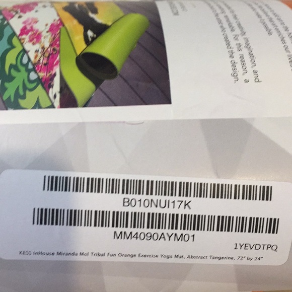 KESS inHouse Yoga Mat abstract tangerine 72”x24” - Picture 6 of 6